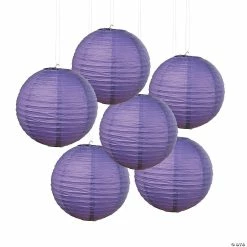 12" Solid Color Paper Lanterns - 6 Pc.