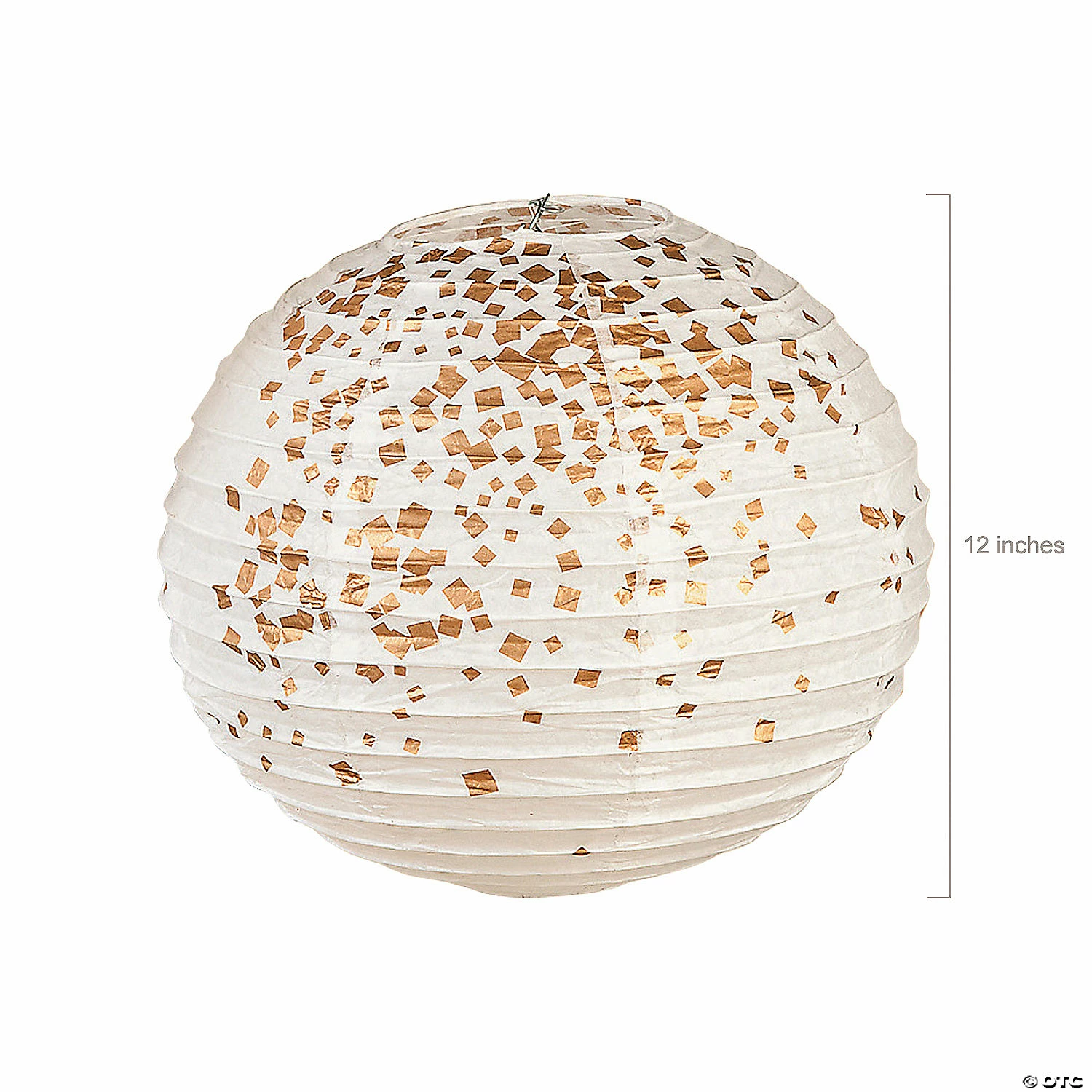 12" White & Gold Patterned Hanging Paper Lanterns - 6 Pc. - Image 2