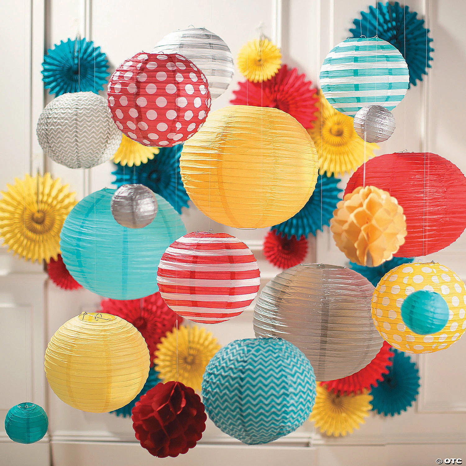 12" Solid Color Paper Lanterns - 6 Pc. - Image 3