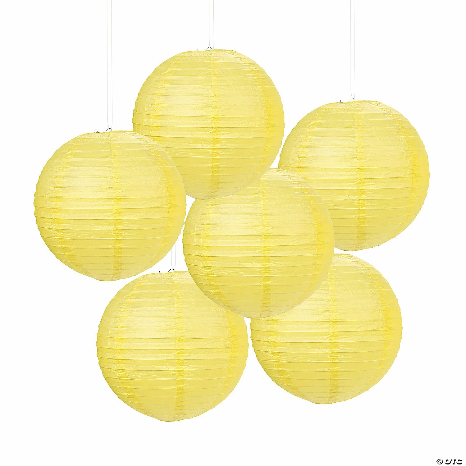 12" Solid Color Paper Lanterns - 6 Pc.