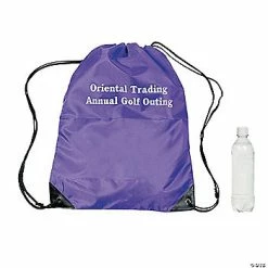 Personalized Large Purple Drawstring Bags - 12 Pc.