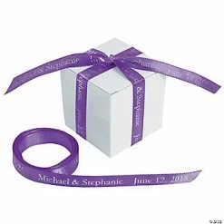 3/8" - Purple Personalized Ribbon - 25 ft.