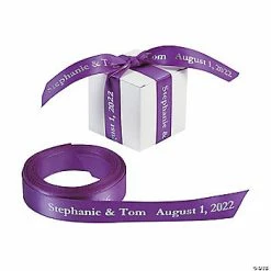 5/8" - Purple Satin Personalized Ribbon - 25 ft.
