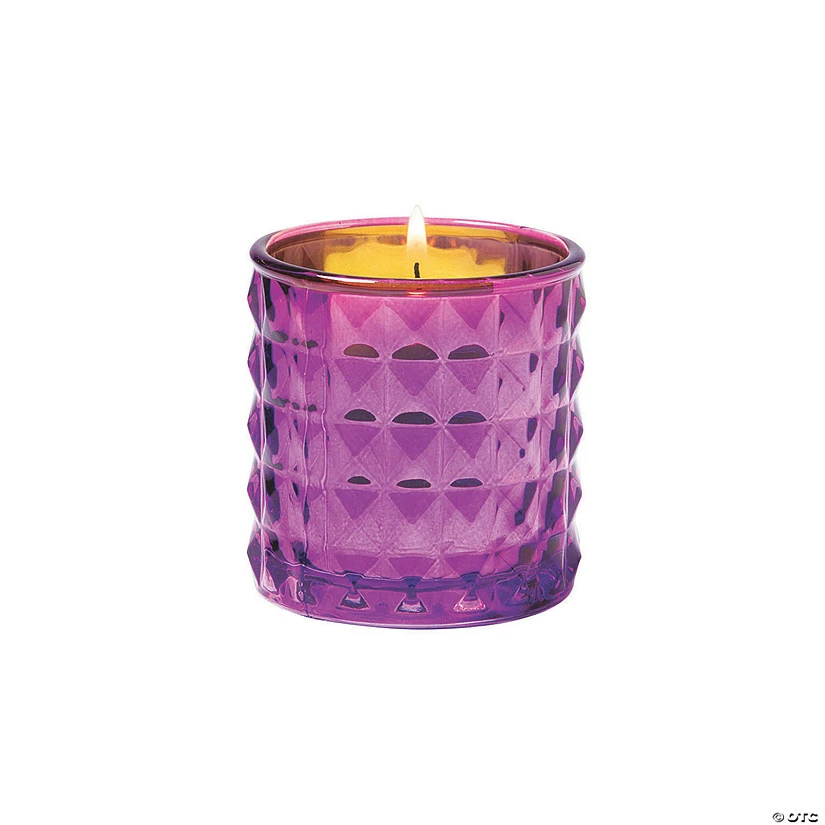 Purple Distressed Votive Candle Holders - 6 Pc. - Image 2