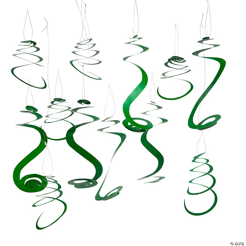 Solid Color Hanging Swirl Decorations - 12 Pc. - Image 2