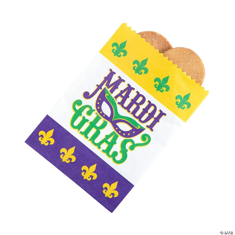 Mardi Gras Treat Bags - 50 Pc. - Image 2