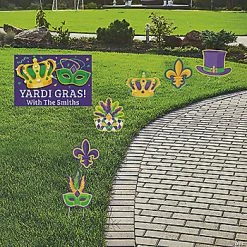 Personalized Mardi Gras Yard Sign Decorating Kit - 7 Pc.