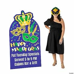 Personalized Mardi Gras Life-Size Cardboard Stand-Up
