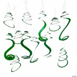 Solid Color Hanging Swirl Decorations - 12 Pc.