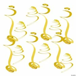 Solid Color Hanging Swirl Decorations - 12 Pc.