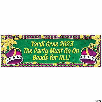 Coins & Crown Mardi Gras Custom Banner - Medium