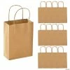 6 1/2" x 9" Medium Kraft Paper Gift Bags - 12 Pc.