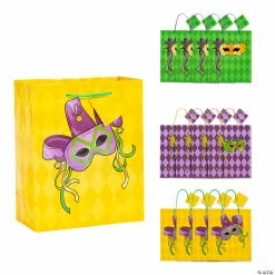 7 1/4" x 8 3/4" Medium Masquerade Gift Bags - 12 Pc.