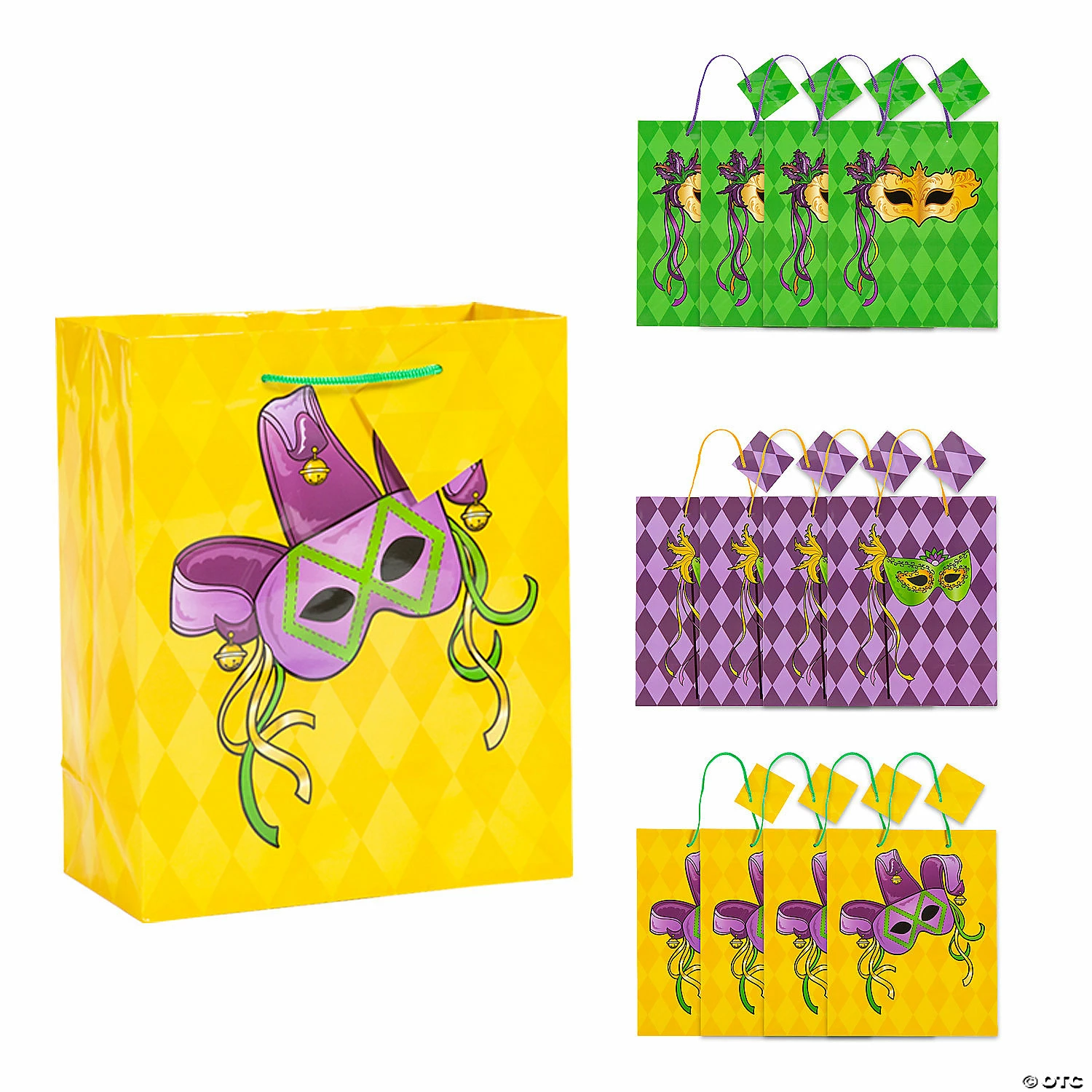 7 1/4" x 8 3/4" Medium Masquerade Gift Bags - 12 Pc.