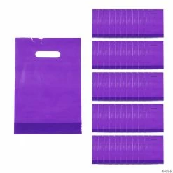 Solid Color Plastic Goody Bags - 50 Pc.