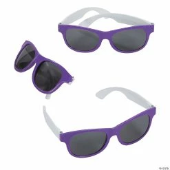 Adult’s Purple & White Two-Tone Sunglasses - 12 Pc.