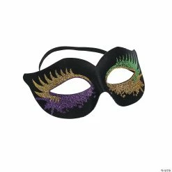 Black Masks with Glitter Bursts - 12 Pc.