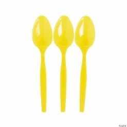 Bulk Solid Color Plastic Spoons - 50 Ct.