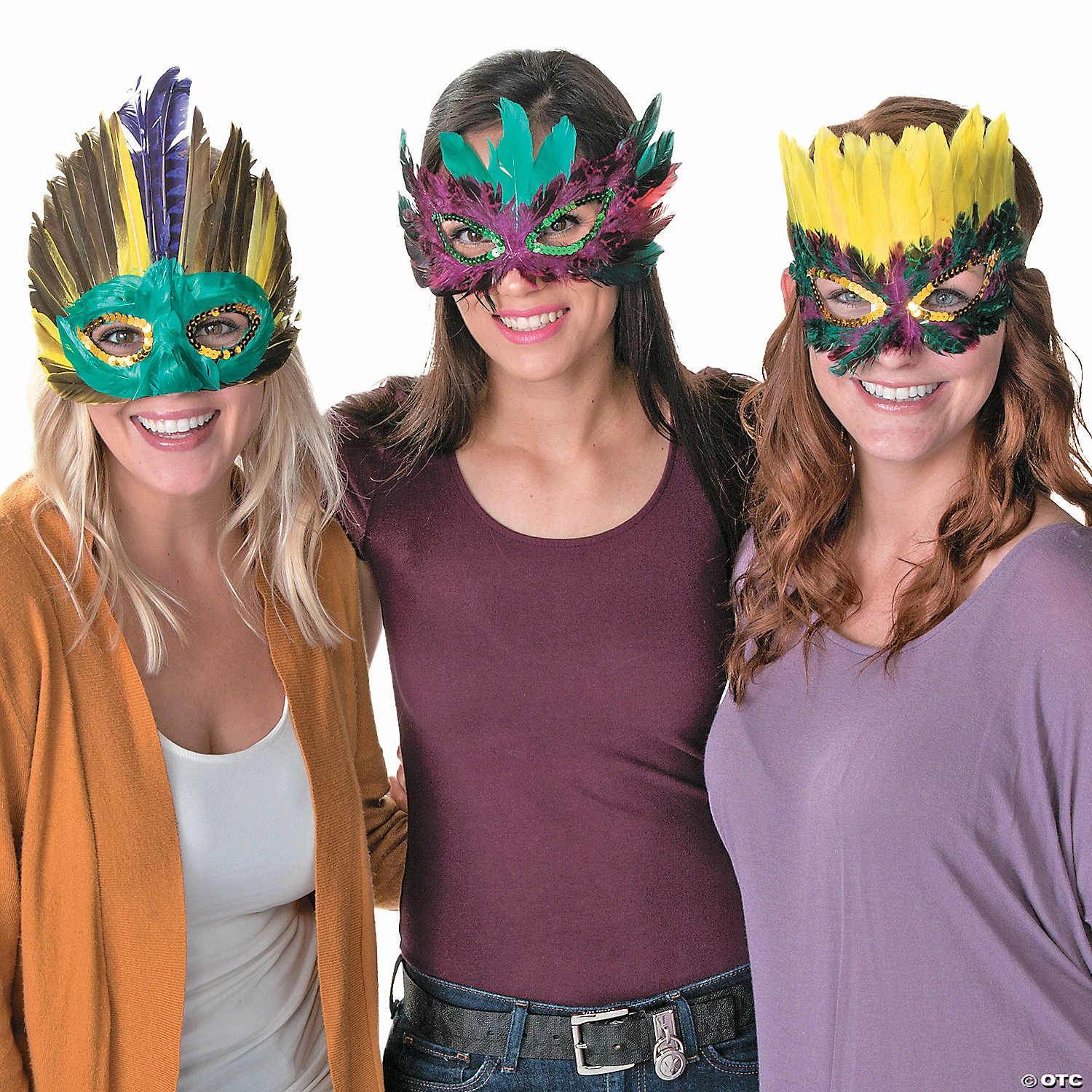 Bulk Mardi Gras Feather Mask Assortment - 250 pcs. - Image 3