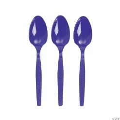 Bulk Solid Color Plastic Spoons - 50 Ct.