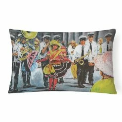 Caroline's Treasures Mardi Gras, Dancing in the Streets Mardi Gras Canvas Fabric Decorative Pillow, 12 x 16, Seasonal