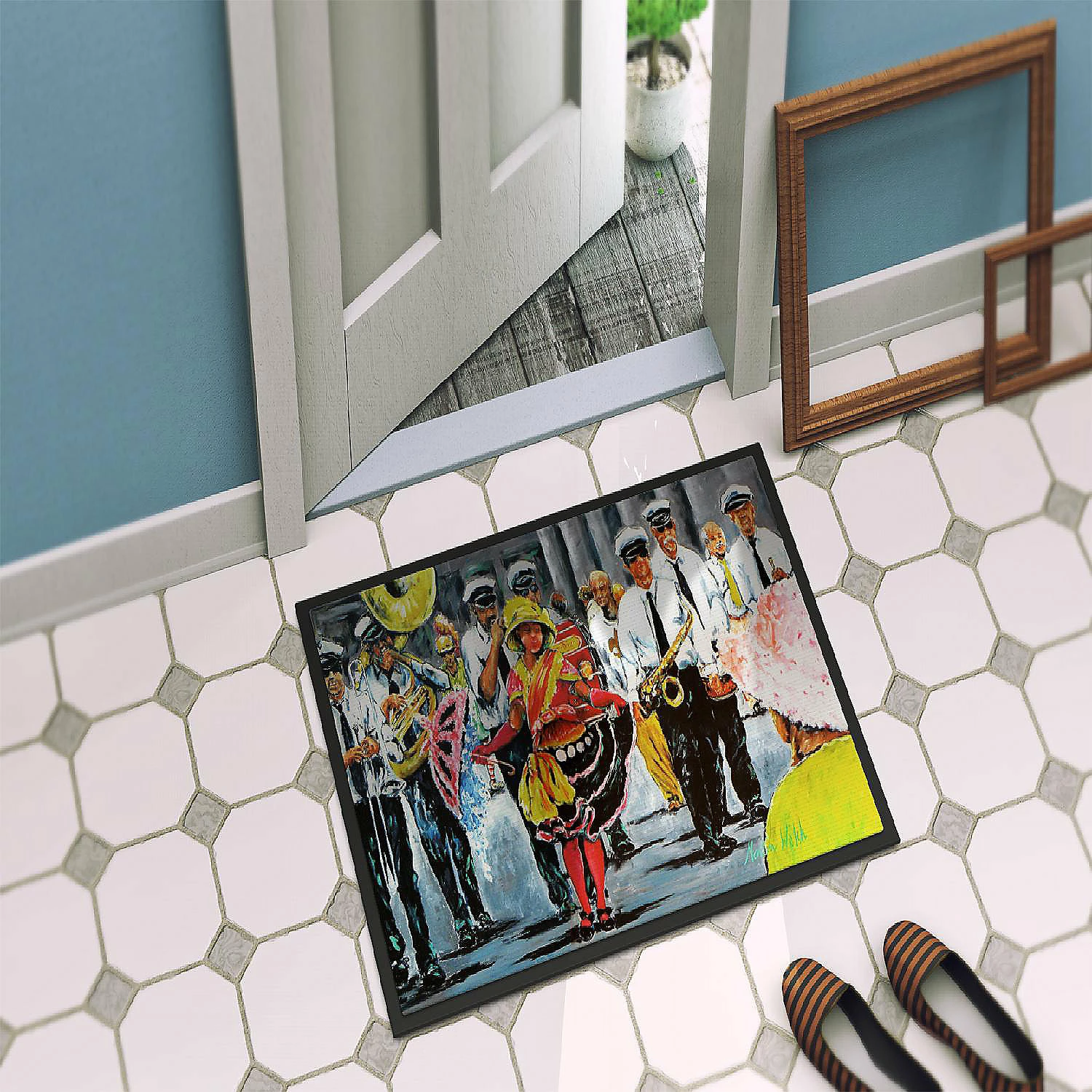 Caroline's Treasures Mardi Gras, Dancing in the Streets Mardi Gras Indoor or Outdoor Mat 24x36, 36 x 24, Seasonal - Image 2