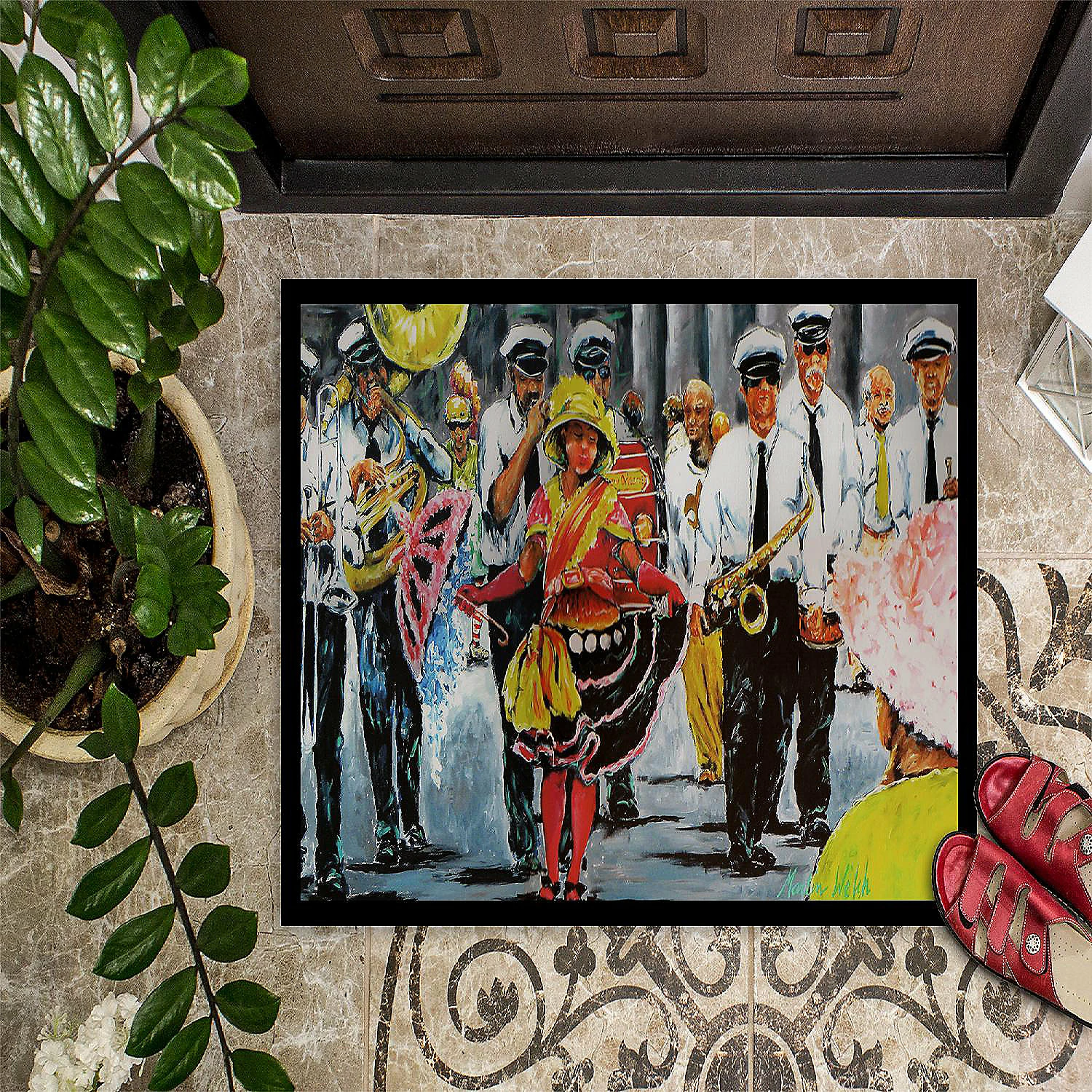 Caroline's Treasures Mardi Gras, Dancing in the Streets Mardi Gras Indoor or Outdoor Mat 24x36, 36 x 24, Seasonal - Image 3