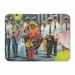 Caroline's Treasures, Mardi Gras, Dancing in the Streets Mardi Gras Machine Washable Memory Foam Mat, 27 x 19, Seasonal