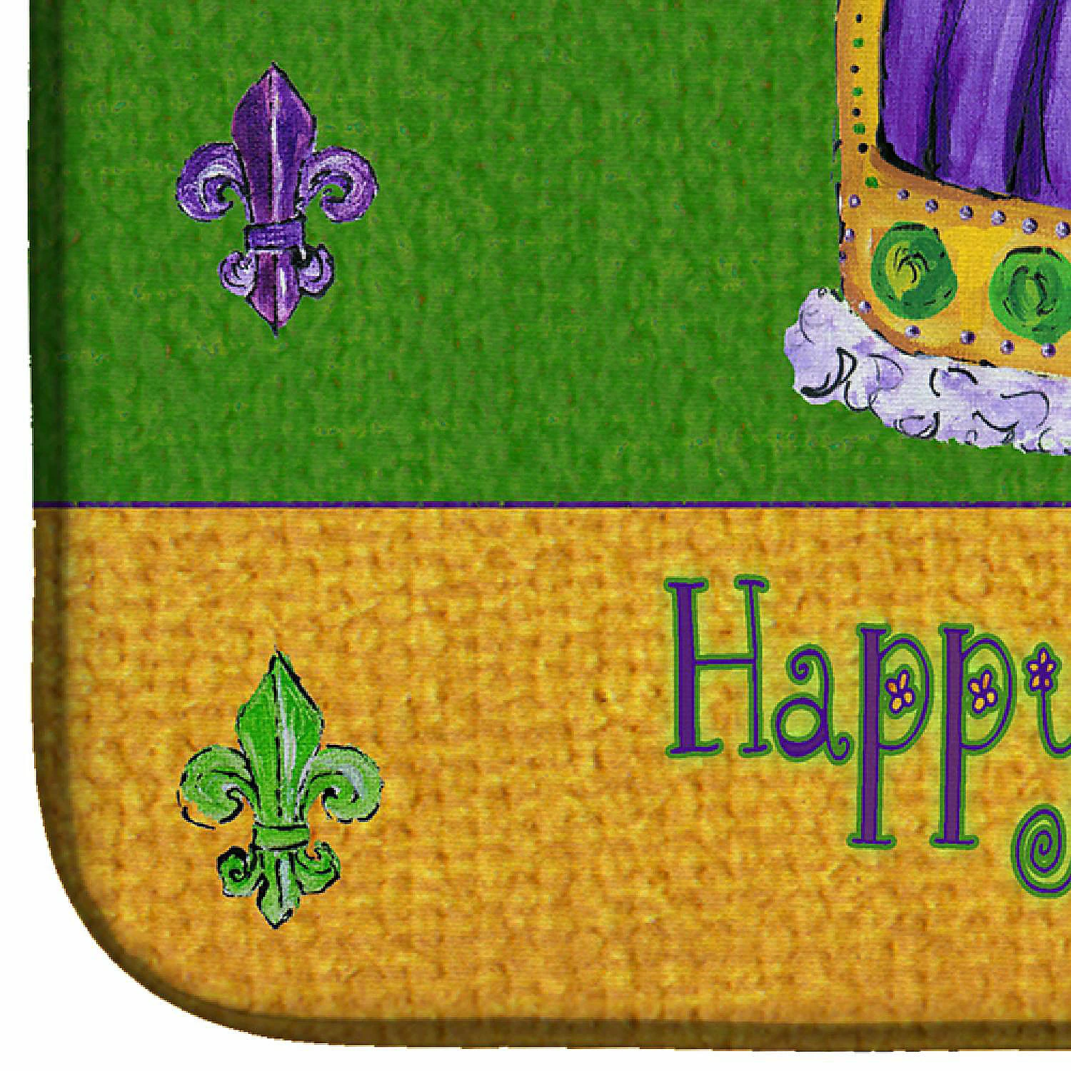 Caroline's Treasures Mardi Gras, Happy Mardi Gras Crown Dish Drying Mat, 14 x 21, New Orleans - Image 4