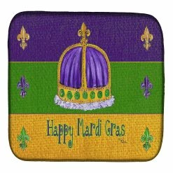 Caroline's Treasures Mardi Gras, Happy Mardi Gras Crown Dish Drying Mat, 14 x 21, New Orleans