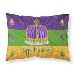 Caroline's Treasures Mardi Gras, Happy Mardi Gras Crown Fabric Standard Pillowcase, 30 x 20.5, New Orleans