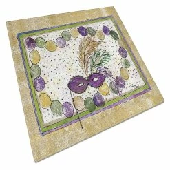 Caroline's Treasures Mardi Gras, Mardi Gras Beads Glass Cutting Board Large, 12 x 15, New Orleans