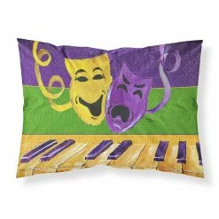 Caroline's Treasures Mardi Gras, Mardi Gras Comedy and Tragedy Fabric Standard Pillowcase, 30 x 20.5, New Orleans