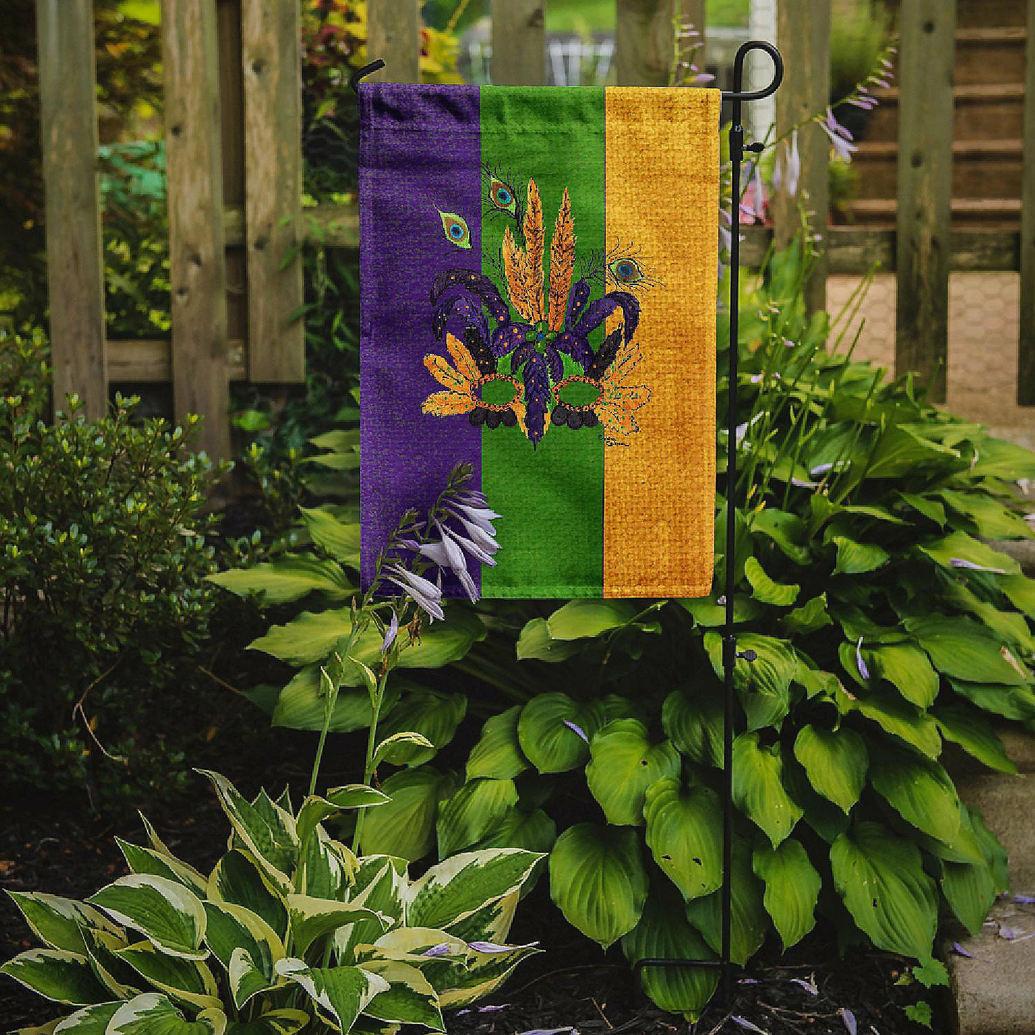 Caroline's Treasures Mardi Gras, Mardi Gras Feathered Mask Flag Garden Size, 11.25 x 15.5, New Orleans - Image 2