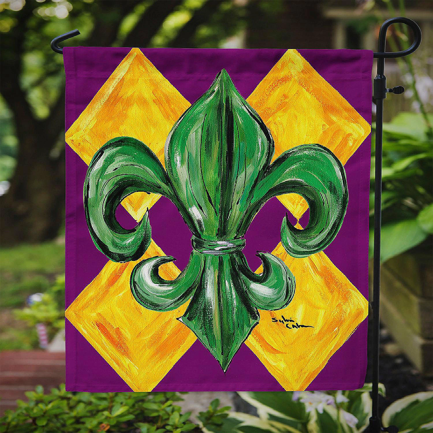Caroline's Treasures Mardi Gras, Mardi Gras Fleur de lis Flag Garden Size, 11.25 x 15.5, New Orleans - Image 3