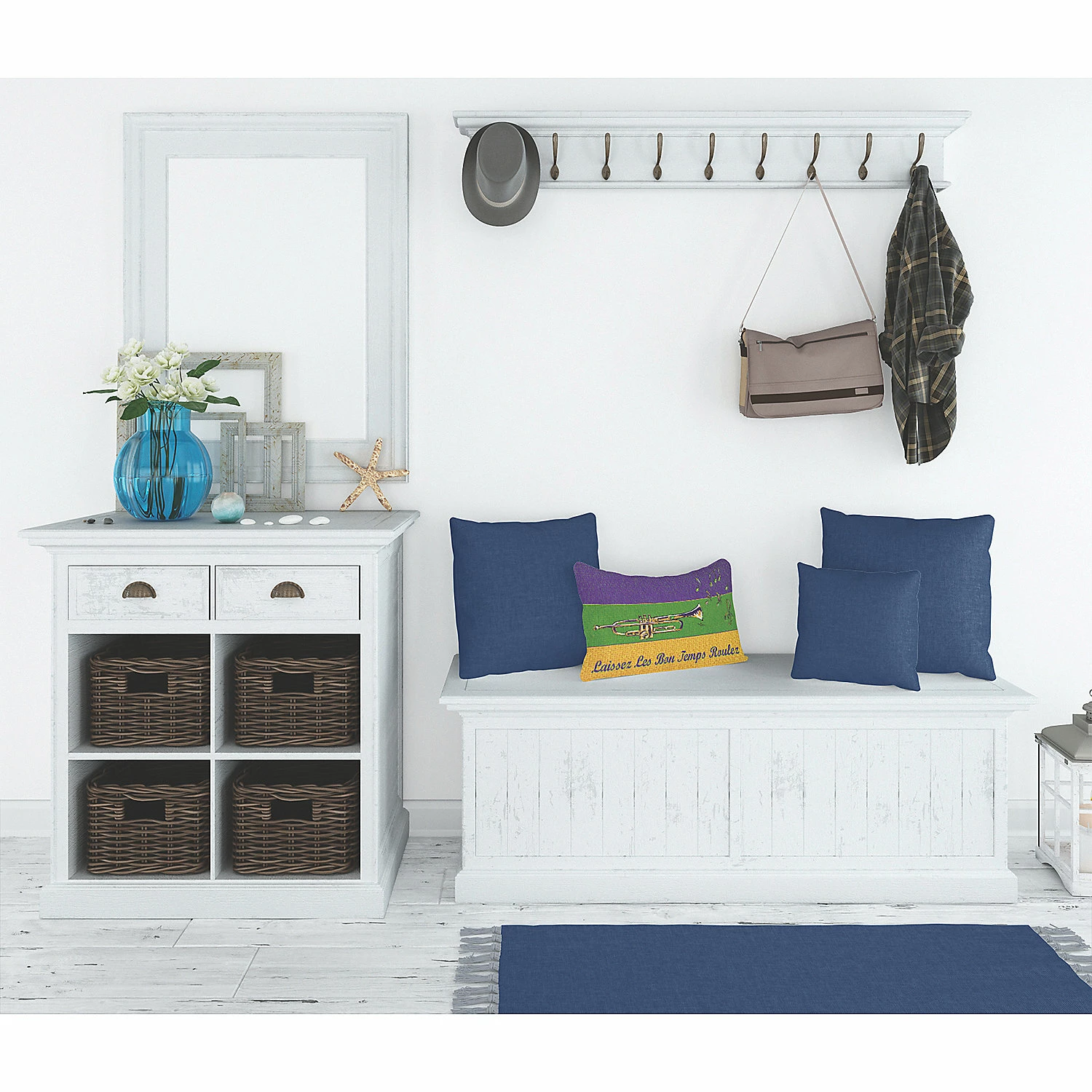 Caroline's Treasures, Mardi Gras, Mardi Gras Jazz Trumpet Canvas Fabric Decorative Pillow, 12 x 16, New Orleans - Image 3