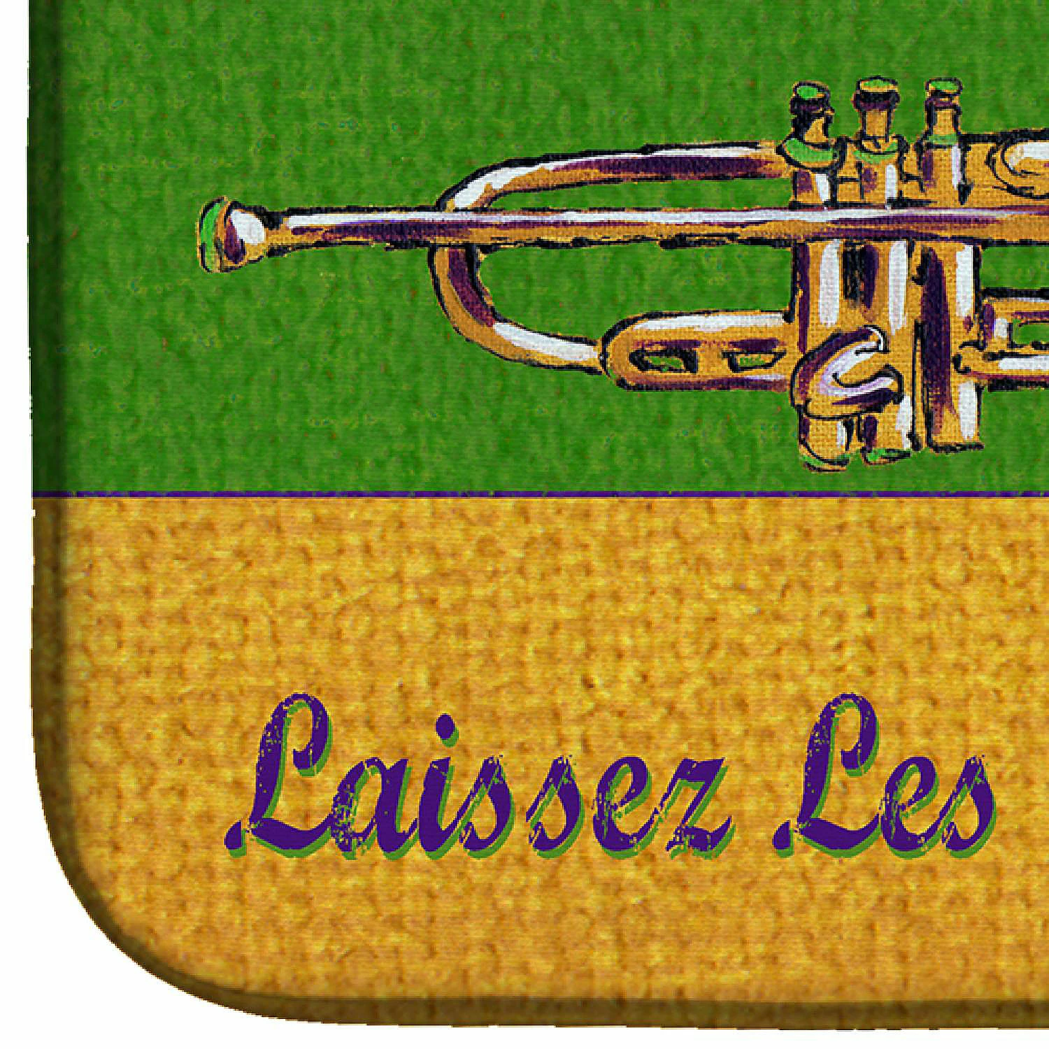 Caroline's Treasures Mardi Gras, Mardi Gras Jazz Trumpet Dish Drying Mat, 14 x 21, New Orleans - Image 4