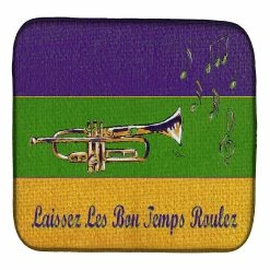 Caroline's Treasures Mardi Gras, Mardi Gras Jazz Trumpet Dish Drying Mat, 14 x 21, New Orleans