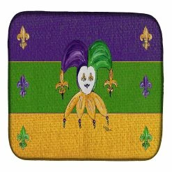 Caroline's Treasures Mardi Gras, Mardi Gras Jester Dish Drying Mat, 14 x 21, New Orleans