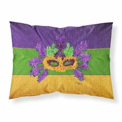 Caroline's Treasures Mardi Gras, Mardi Gras Mask and Feathers Fabric Standard Pillowcase, 30 x 20.5, New Orleans