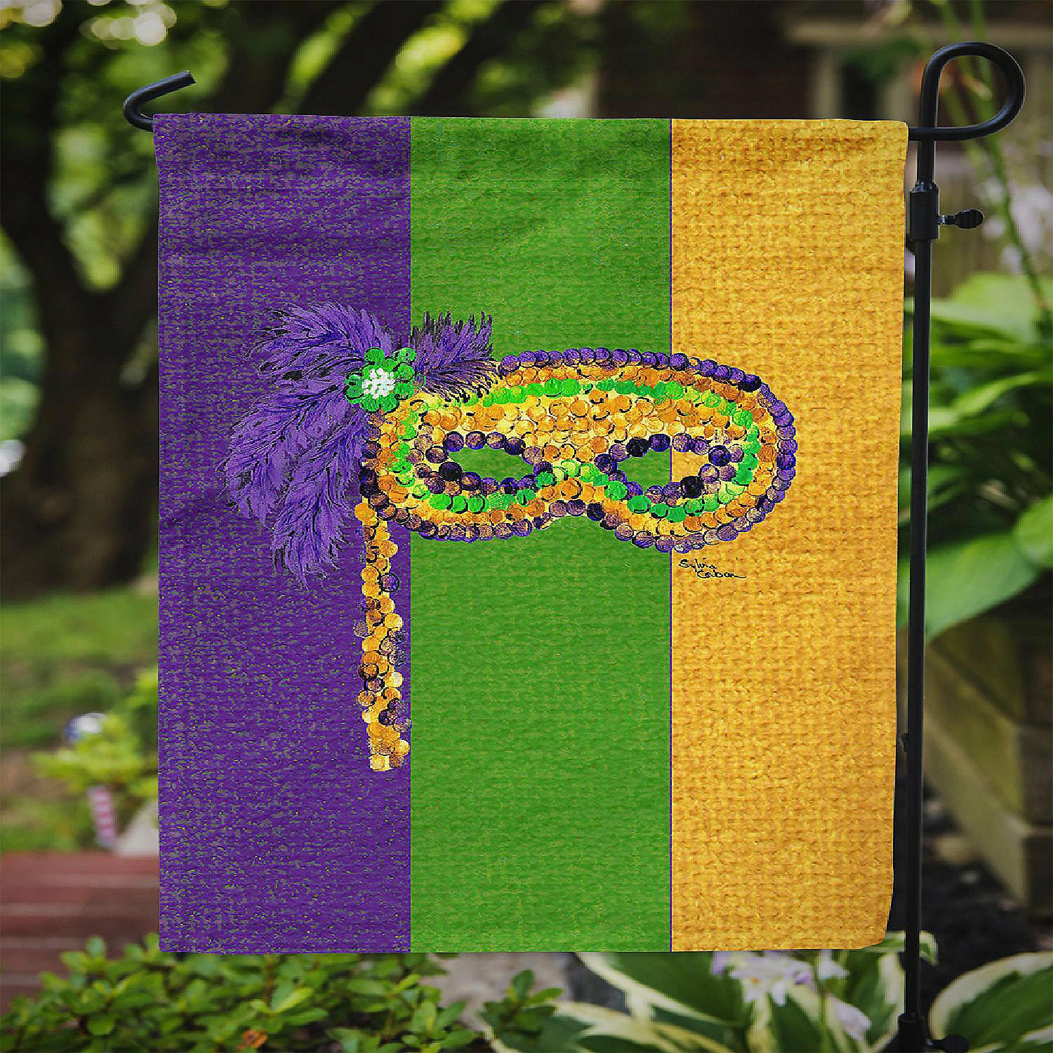 Caroline's Treasures Mardi Gras, Mardi Gras Mask Flag Garden Size, 11.25 x 15.5, New Orleans - Image 3