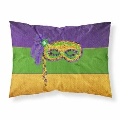 Caroline's Treasures Mardi Gras, Mardi Gras Mask on Stick Fabric Standard Pillowcase, 30 x 20.5, New Orleans