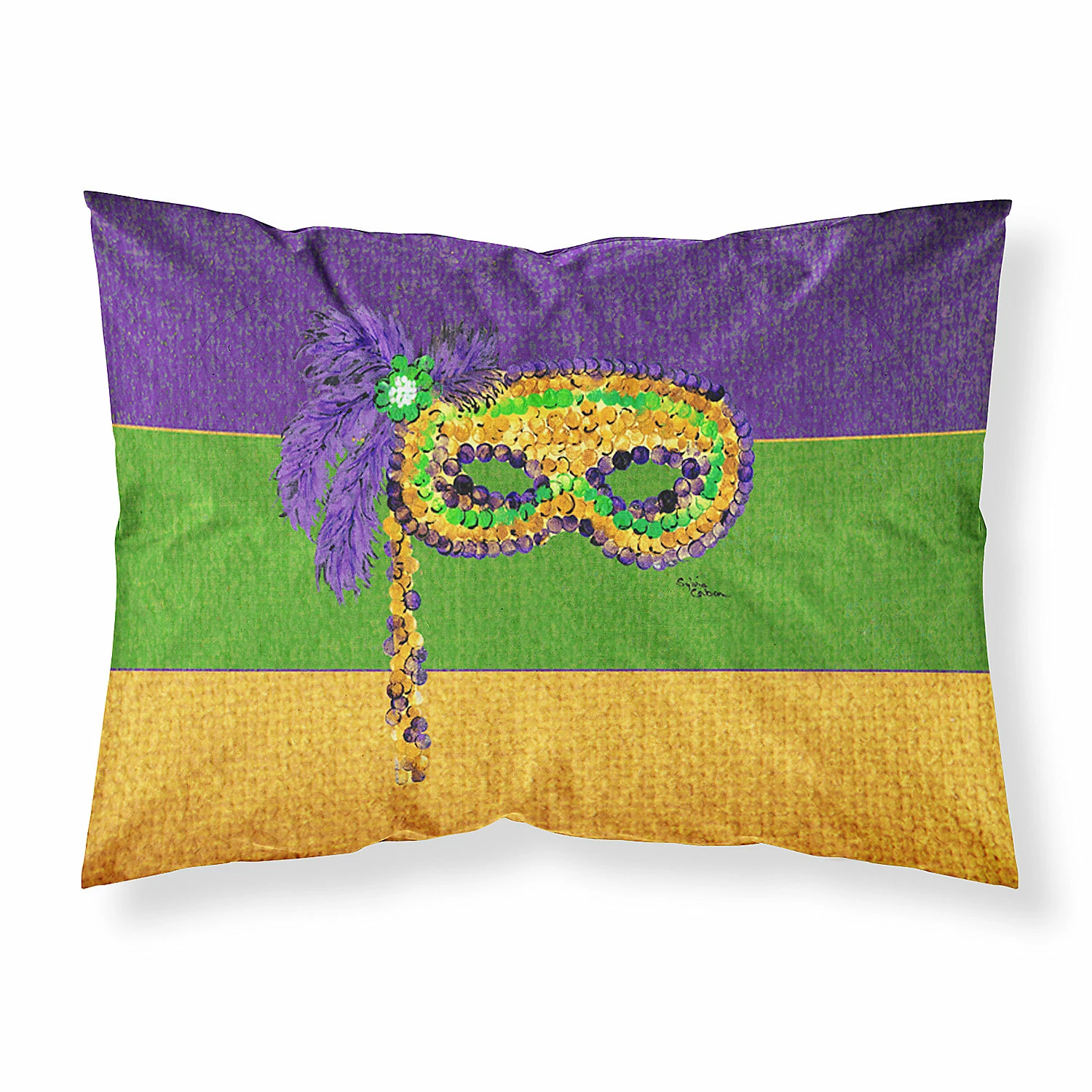 Caroline's Treasures Mardi Gras, Mardi Gras Mask on Stick Fabric Standard Pillowcase, 30 x 20.5, New Orleans