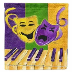 Caroline's Treasures Mardi Gras, Mardi Gras Piano with Comedy and Tragedy Masks Flag Garden Size, 11.25 x 15.5, New Orleans
