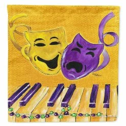 Caroline's Treasures Mardi Gras, Mardi Gras Piano with Comedy and Tragedy Masks Flag Garden Size, 11.25 x 15.5, New Orleans