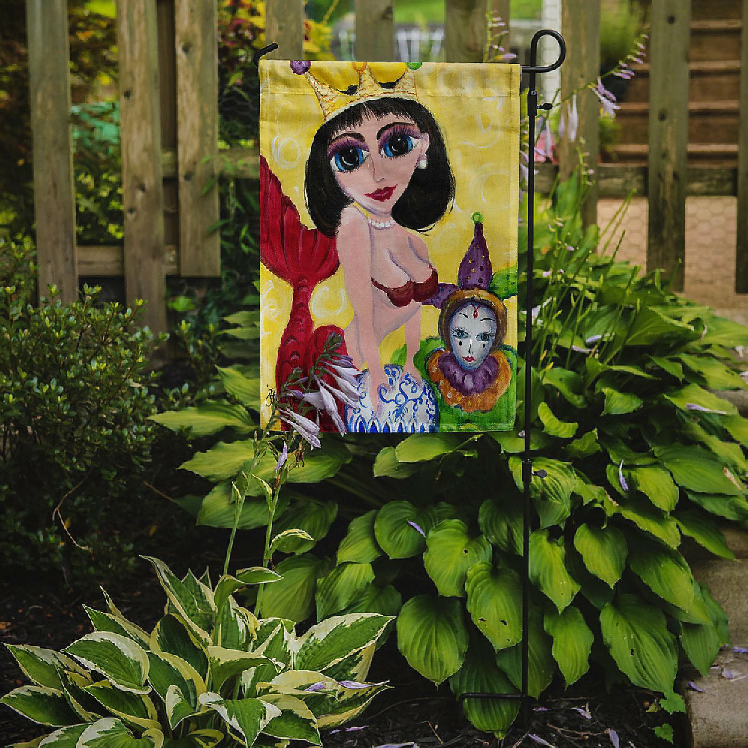 Caroline's Treasures Mardi Gras, Mardi Gras Queen Mermaid Flag Garden Size, 11.25 x 15.5, Fantasy - Image 2