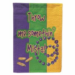 Caroline's Treasures, Mardi Gras, Mardi Gras Throw me something mister Flag Canvas House Size, 28 x 40, New Orleans