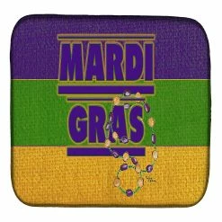 Caroline's Treasures Mardi Gras, Mardi Gras with Beads Dish Drying Mat, 14 x 21, New Orleans