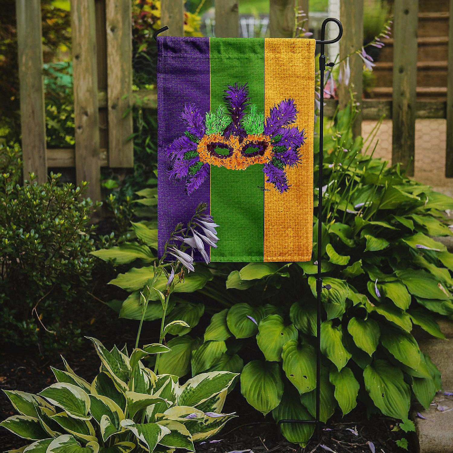 Caroline's Treasures Mardi Gras, Mardi Gras with Feathers Flag Garden Size, 11.25 x 15.5, New Orleans - Image 2