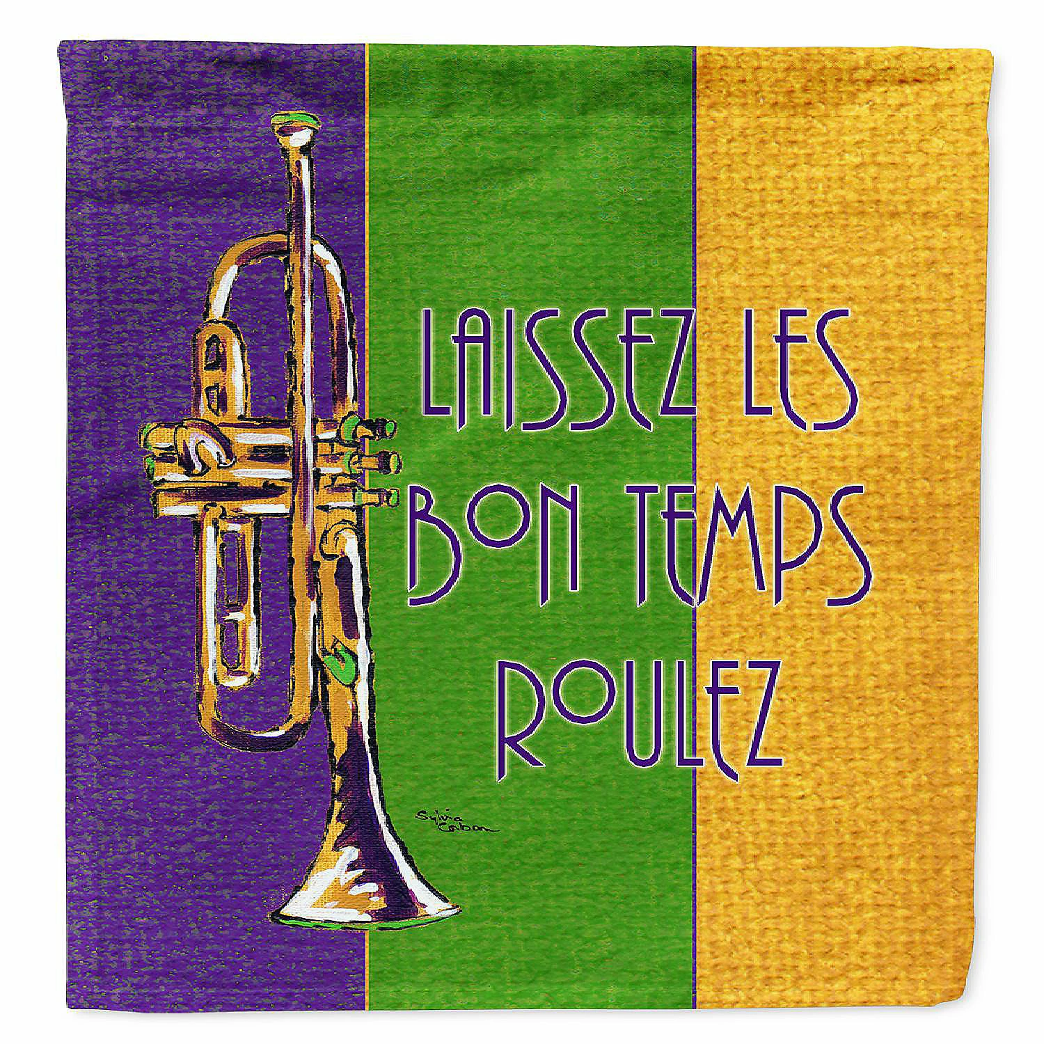 Caroline's Treasures Mardi Gras, Trumpet Mardi Gras laissez la bonne temps rouler Flag Garden Size, 11.25 x 15.5, New Orleans